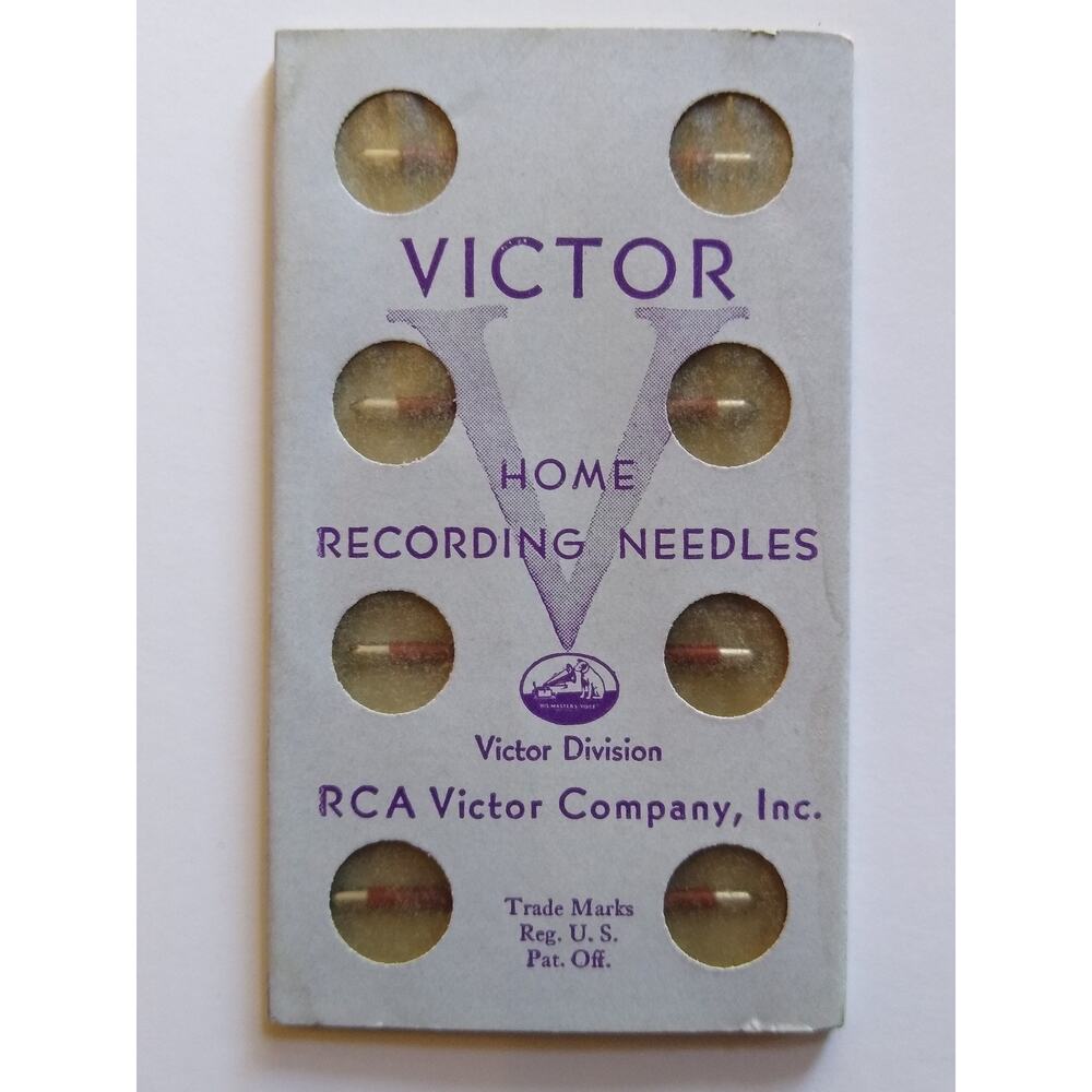 Vintage VICTOR RCA Home Recording Needles Original Card Pack of 8 Unused
